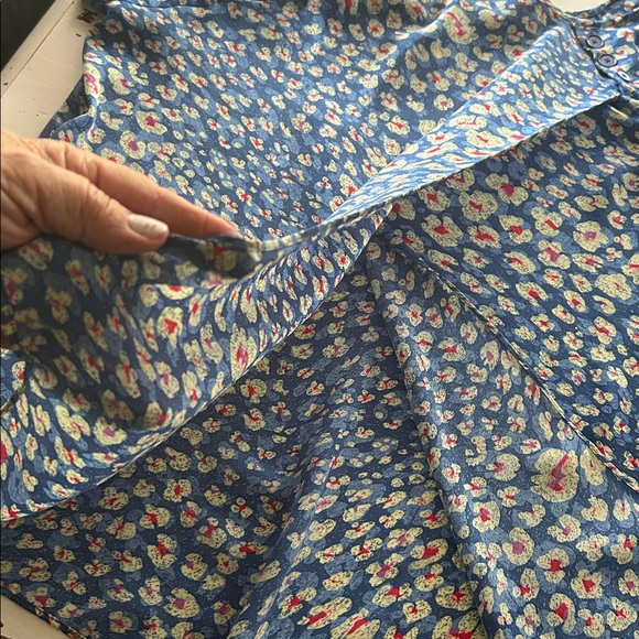 CAbi Blue Crisscross Button Accent Back Top L - Picture 7 of 9